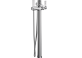 Moen® S931 Flara™ Premium Floor Mount Tub Filler Faucet, Polished Chrome, 1 Handle, Domestic, Commercial