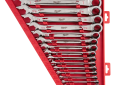 Milwaukee® MAX BITE™ 48-22-9416 Combination Ratcheting Wrench Set, 15 Pieces, Polished Chrome