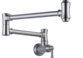 DELTA® 1177LF-AR Traditional Pot Filler Faucet, Commercial, 4 gpm Flow Rate, Swivel Spout, Arctic™ Stainless Steel, 2 Handles, Import