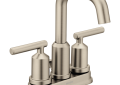 Moen® 6150BN Bathroom Faucet, Gibson™, Brushed Nickel, 2 Handles, Pop-Up Drain, 1.2 gpm