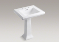 Kohler K-2258-8-0 Memoirs Classic Pedestal Widespread Bathroom Sink - White