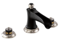 Brizo® 65361LF-NKBLLHP Rook™ Widespread Lavatory Faucet, Commercial, 1.5 gpm Flow Rate, 3 in H Spout, 6 to 16 in Center, Luxe Nickel/Matte Black, Pop-Up Drain, Import