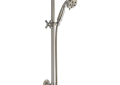 DELTA® 51308-SS Hand Shower, 3 in Dia 3 Shower Head, 2 gpm Flow Rate, 60 to 82 in L Hose, 1/2 in Connection, Stainless Steel, Import