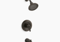 Kohler K-TS395-4SG-2BZ Devonshire(R) Rite-Temp(R) Bath and Shower Trim Kit, 1.75 GPM, Slip-Fit Spout - Oil-Rubbed Bronze