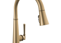 DELTA® 9182-CZ-PR-DST Emmeline™ Pull-Down Kitchen Faucet, 1.8 gpm at 60 psi Flow Rate, Lumicoat Champagne Bronze, 1 Handle, 1/3 Faucet Holes, Import