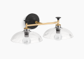 Kohler K-31769-SC02-BML Tone(TM) Two-Light Sconce - Black with Brass Trim