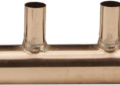 Viega 17100 PureFlow Eighteen 3/4 inch Sweat Branch Copper Manifold with 2 inch Copper Inlet and Outlet