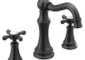 Moen® TS42114BL Widespread Bathroom Faucet, Weymouth™, Commercial, 1.2 gpm Flow Rate, 5-1/4 in H Spout, 8 to 16 in Center, Matte Black, 2 Handles, Lift Rod Drain, Domestic