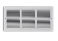 TRUaire™ 17310X04 1-Way Stamped Face Return Air Grille, 10 in W x 4 in H x 1/4 in THK, 57 to 132 cfm, Steel, White Powder Coated, Import
