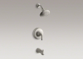 Kohler T10274-4A-BN Pressure-Balancing Bath and Shower Faucet Trim, Traditional Lever Handle
