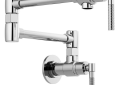 Brizo® 62843LF-PC Litze® Pot Filler, Commercial/Residential, 4 gpm Flow Rate, Swing Spout, Polished Chrome, 2 Handles, Import