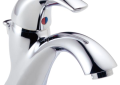 DELTA® 583LF-WF Classic Centerset Lavatory Faucet, Commercial, 1.2 gpm Flow Rate, 2-1/2 in H Spout, 1 Handles, 50/50 Pop-Up Drain, 1/3 Faucet Holes, Polished Chrome, Function: Traditional