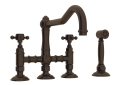Rohl® A1458XMWSTCB-2 Acqui Traditional Kitchen Faucet, 1.5 gpm Flow Rate, Column Spout, Tuscan Brass