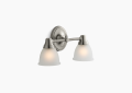 Kohler K-11366-BN Forte Transitional Double Wall Sconce - Vibrant Brushed Nickel
