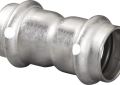 Viega 85267 ProPress 1/2 inch Press Type 304 Stainless Steel Coupling with Stop and FKM Sealing Elements