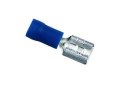 IDEAL® 83-9581 Female Disconnect Terminal, 16 to 14 AWG Conductor, 0.25 x 0.032 in Tab, Shouldered Barrel, Brass, Blue