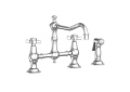 Newport Brass 945-1-15 Kitchen Bridge Faucet with Side Spray - Polished Nickel