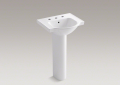 Kohler 5265-8-0 Veer TM 21" Pedestal Bathroom Sink with 8" Widespread Faucet Holes