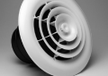 Rectorseal 81911 Airtec 8 inch Polymer Round Ceiling Diffuser with Ceiling Box and Damper - White