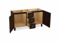 Kohler® 99537-LGSD-1WB Standard Bathroom Vanity Cabinet With Furniture Legs and Split Top Drawer, Poplin®, 34-1/2 in OAH x 60 in OAW x 21-7/8 in OAD, Freestanding Mount, Claret Suede Cabinet