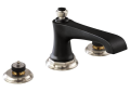 Brizo® 65360LF-NKBLLHP Rook™ Widespread Lavatory Faucet, 1.5 gpm, 3 in H Spout, 6 to 16 in Center, Luxe Nickel/Matte Black, Pop-Up Drain, Import, Commercial