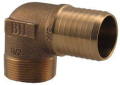 Boshart BME-100NL 1 inch Lead Free Bronze Male Barb 90 Degree Elbow