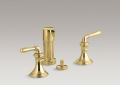 Kohler 412-4-PB Bidet Faucet, Lever Handles