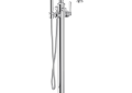 Moen® S44507 Colinet™ 1-Riser Floor Mount Tub Filler Faucet, 6 gpm Flow Rate, Polished Chrome, 1 Handle, Domestic, Residential