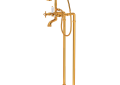 Rohl AKIT1401NXMIB Exposed Floor Mount Tub Filler with Handshower & Floor Pillar Legs or Supply Unions - Italian Brass