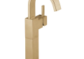 DELTA® 753LF-CZ Vero® Vessel Lavatory Faucet, Commercial, 4-25/32 in Spout, 9-9/32 in H Spout, Brilliance® Champagne Bronze, 1 Handle, Import