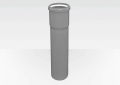 Centrotherm Eco Systems InnoFlue® ISVL0610-4 Single Wall Rigid Vent Length, Polypropylene, 6 in ID x 7.2 in OD Dia x 124-1/4 in L, Gray, Domestic