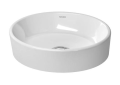 DURAVIT 2321440000 Starck 2 Washbowl, Round Shape, 17-1/4 in L x 15-5/8 in W x 4-5/8 in H, Above-Counter Mount, Ceramic, White, Import