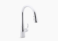 Kohler K-597-CP Simplice Single Handle Bar/Prep Faucet with Pull-Down Spout - Polished Chrome