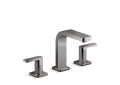 Kohler® 23484-4N-TT Parallel® Faucet, 0.5 gpm Flow Rate, 5-1/4 in H Spout, 8 to 16 in Center, Titanium, 2 Handles, Pop-Up Drain