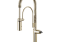 Brizo® 63375LF-PNLHP Odin® Semi-Professional Kitchen Faucet, 1.8 gpm Flow Rate, Polished Nickel, 1 Faucet Holes, Import, Commercial