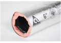 Atco 13002406 030 Series Insulated Flexible Air Duct, 6 in ID x 25 ft L, 5000 fpm Flow Rate, R4.2 Insulation, Polyester/Fiberglass/Metalized Polyester, Domestic
