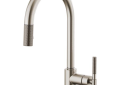 Brizo® 63043LF-SS Litze™ Pull-Down Kitchen Faucet, 1.8 gpm Flow Rate, Stainless Steel, 1 Handles, 1 Faucet Holes, Function: Traditional, Domestic