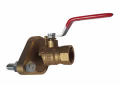 Red and White 2417-1-1/4 Brass 1-1/4 inch Female Circulator Full Port Ball Valve Rotating Flange with Nuts and Bolts