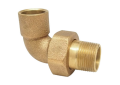 Red and White 9153F-1/2 Bronze 1/2 inch Sweat x 1/2 inch Male Union Radiator 90 Degree Elbow