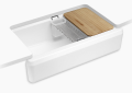 Kohler K-24564-0 WHT Riverby(R) 35-3/4" Undermount Single-Bowl Farmhouse Workstation Kitchen Sink - White