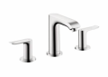 Hansgrohe 31083001 Widespread Bathroom Faucet, Metris E, Commercial, 1.5 gpm Flow Rate, 4 in H Spout, 8 in Center, Polished Chrome, 2 Handles, Pop-Up Drain