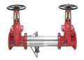 Ames C400-OSY 0191270 2-1/2 inch Flanged Stainless Steel Body Reduced Pressure Backflow Preventer with Outside Stem and  Yoke Gate Valves
