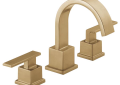 DELTA® 3553LF-CZ Vero® Widespread Lavatory Faucet, Commercial, 1.5 gpm Flow Rate, 2-5/8 in H Spout, 6 to 16 in Center, Brilliance® Champagne Bronze, 2 Handles, Pop-Up Drain, Import