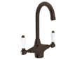 ROHL A1667LPTCB-2 San Julio Single Hole C-Spout Bar & Food Prep Faucet - Tuscan Brass