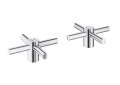 GROHE 14215000 14215_0 Atrio Cross Handle, 79 mm H x 100 mm W x 100 mm L, 2 Cap Set, Metal, Chrome, Residential