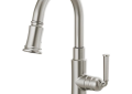 Brizo® 63974LF-SS Rook™ Pull-Down Kitchen Prep Faucet, 1.8 gpm Flow Rate, Stainless Steel, 1 Handles, 1 Faucet Holes, Function: Traditional, Domestic, Commercial