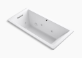 Kohler K-1822-JH-0 Underscore(R) 66" x 32" Drop-In Heated Whirlpool Bath - White