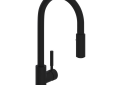 ROHL R7520MB Lux Side Handle Stainless Steel Pulldown Kitchen Faucet - Matte Black