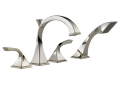 Brizo® T67430-PN Roman Tub Trim, Virage®, 18.5 gpm Flow Rate, 10 to 16 in Center, Polished Nickel, 2 Handles, Function: Traditional, Import
