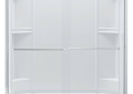 Sterling 5425-59S-G05 59-5/8 inch x 55-1/2 inch Finesse Series Frameless Sliding Shower Door - Silver with Smooth/Clear Glass Texture
